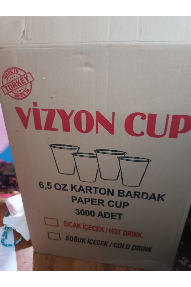 Vizyon karton bardak 6.5 OZ 3000 adet - 2