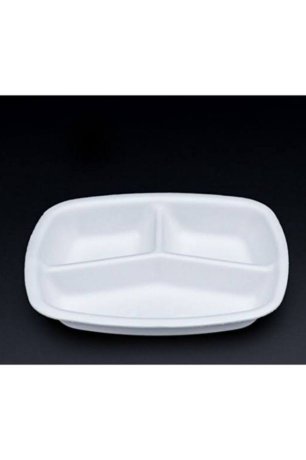 KÖPÜK TABLDOT 3 BÖLMELİ TABAK PLASTİK 40 ADET - 1