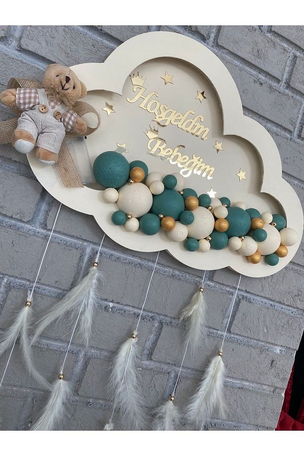 45-30 Cm Ledli Bulbble Bulut Kapı Süsü - 2