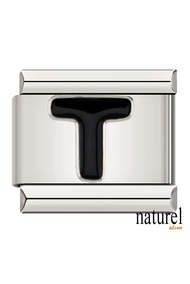 Italian Stainless Steel 9mm Letter t Charm