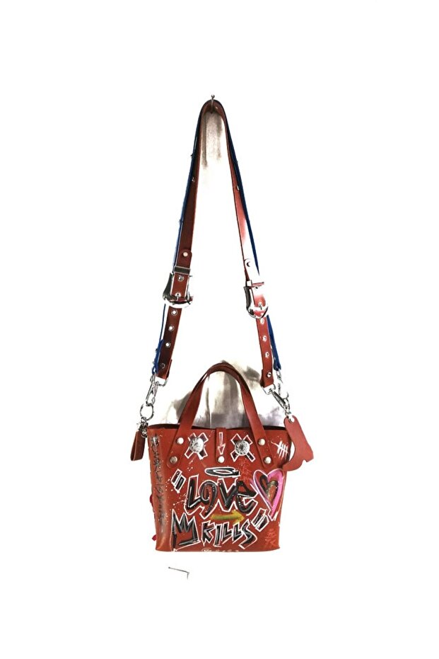 Custom Grafitti Leather Mini Bag - 5