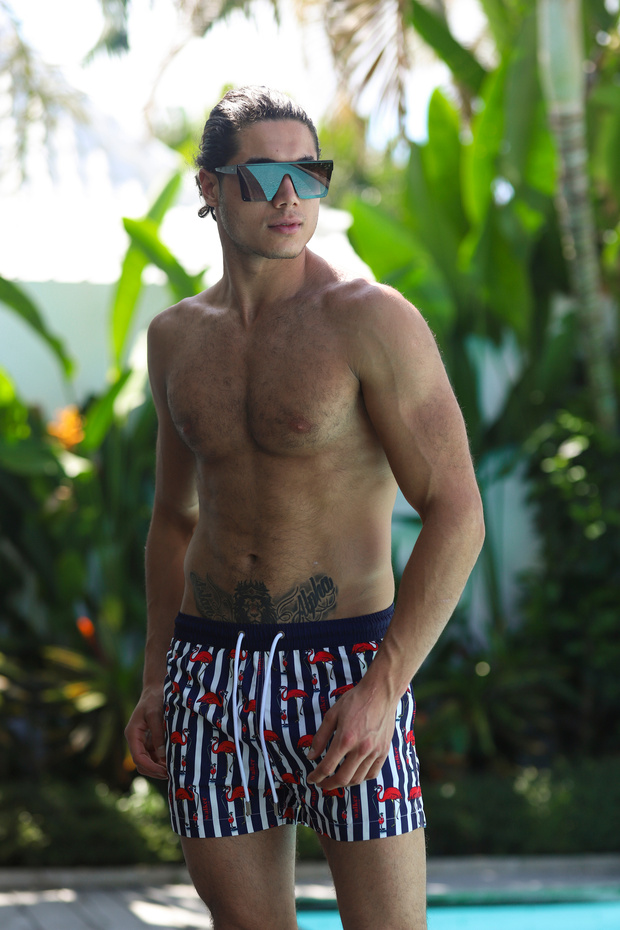 FLAMINGO BASKILI DENİZ ŞORTU - 4