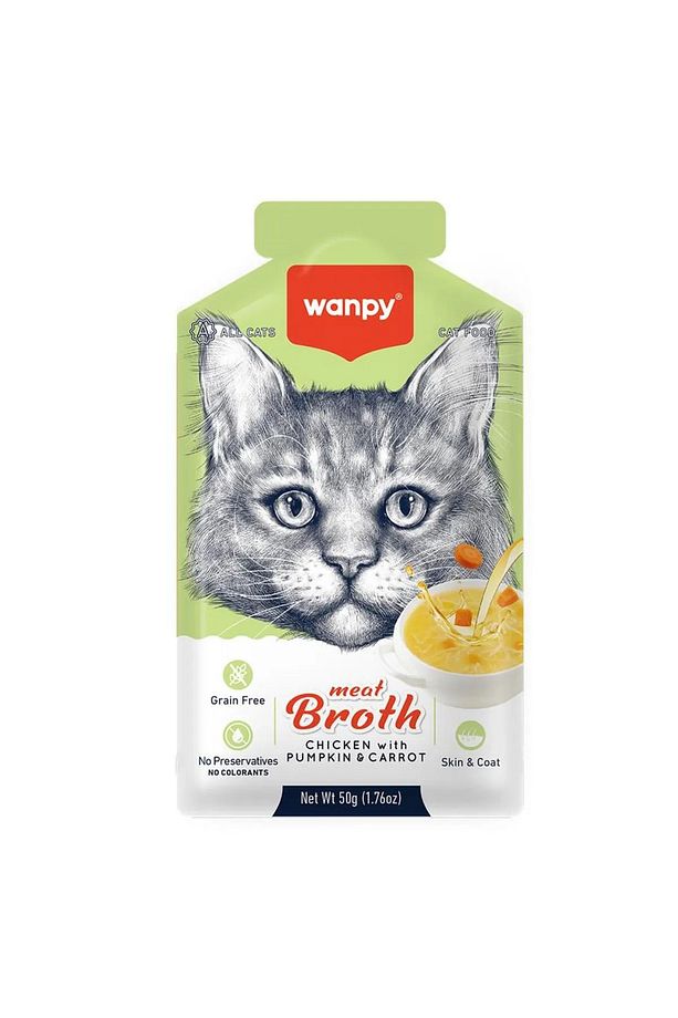 Kediler İçin Balkabağı & Havuçlu Tavuk Eti Çorbası 50 gr x 6 adet - 1