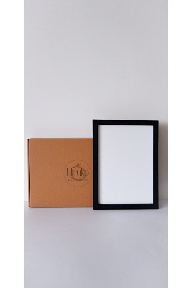 35x45 Cm Premium Wooden Frame - Black and White Puzzle, Photo Frame