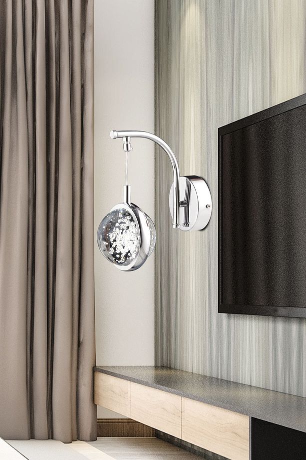 Eldon Modern Krom 3 Renkli 5 Watt Tasarım Salon Koridor Ledli Salon Aplik - 1