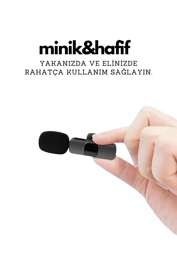 By Sabron Kablosuz Yaka Mikrofonu Type-c 2 Adet Mini Mikrofon Youtube/tiktok/reels/podcast - 4