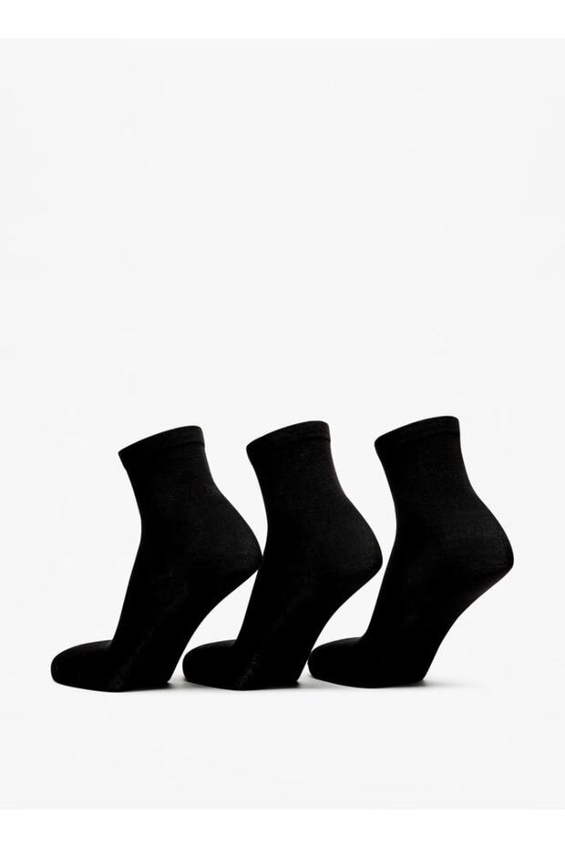 جوارب سادة بطول الكاحل - طقم من 3 قطع - 3