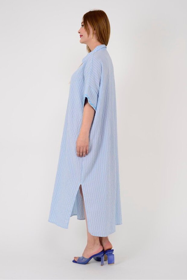 ADN001 BLUNT ÇİFT YIRTMAÇ OVERSİZE ELBİSE - 2