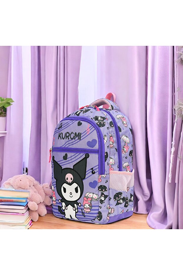 Primary School Orthopedic Waterproof 3 Compartment Primary School Girl Backpack with Water Bottle