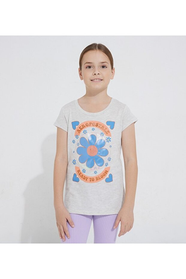 Kids Brown Graphic Round Neck Short Sleeve T-Shirt