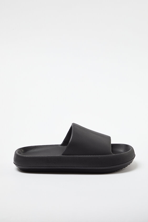 Siyah Flatform Kadın Havuz Terlik TAKSS24TE00013 - 4