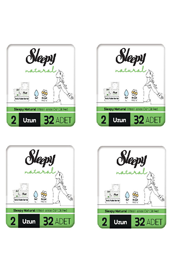 Sleepy Natural Ultra Hassas Günlük Ped No:2 Uzun 128 Adet Ped Fırsat Paketi