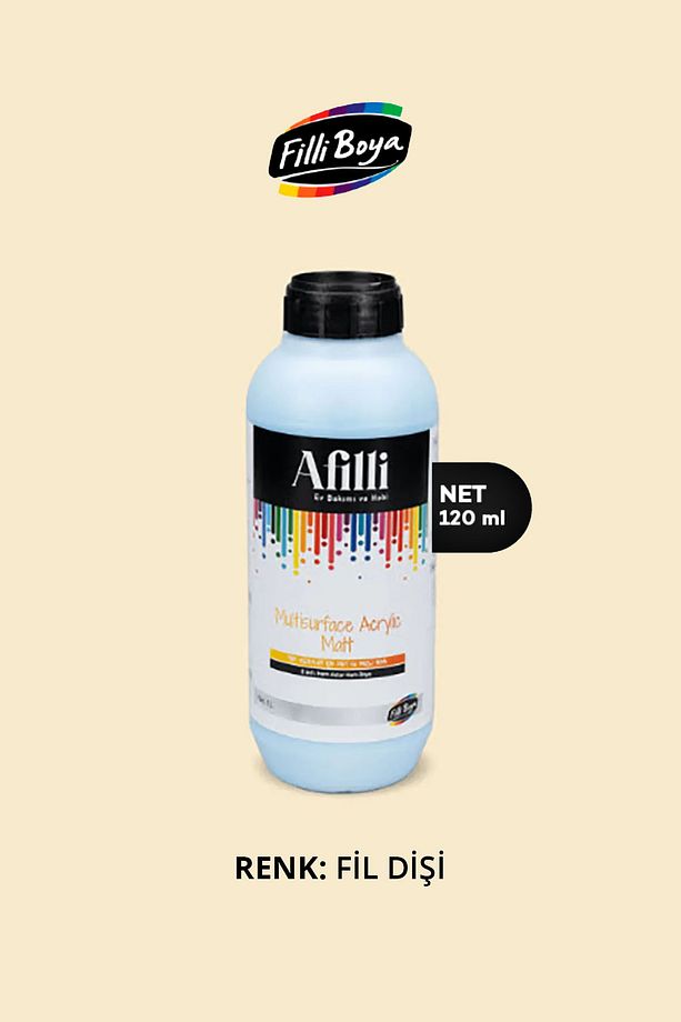 Afilli Multisurface Akrilik Ipeksi Mat 120 ml (SİLK) - Fildişi - 1