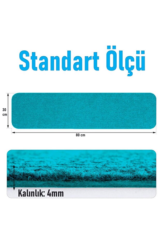 Turquoise Halifleks Stair Step Mat - with Adhesive and Non-Slip Base - 4