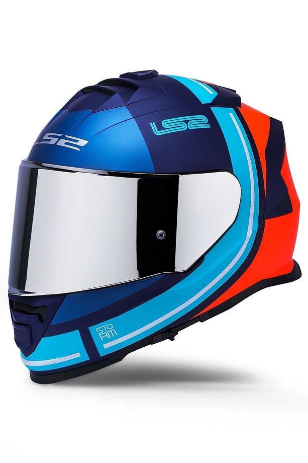 Storm 2 Slant Mat Mavi Turuncu Kask - 2