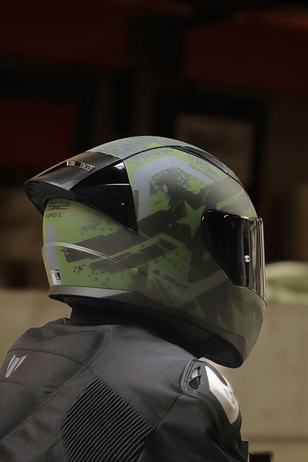 RAPID 2 RACE THUNDER  BIRDS MAT YEŞİL-SİYAH-GRİ KASK - 4