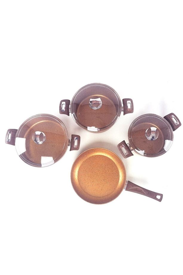 3105 7 Parça Bio Granit Tencere Seti Bronz - 3