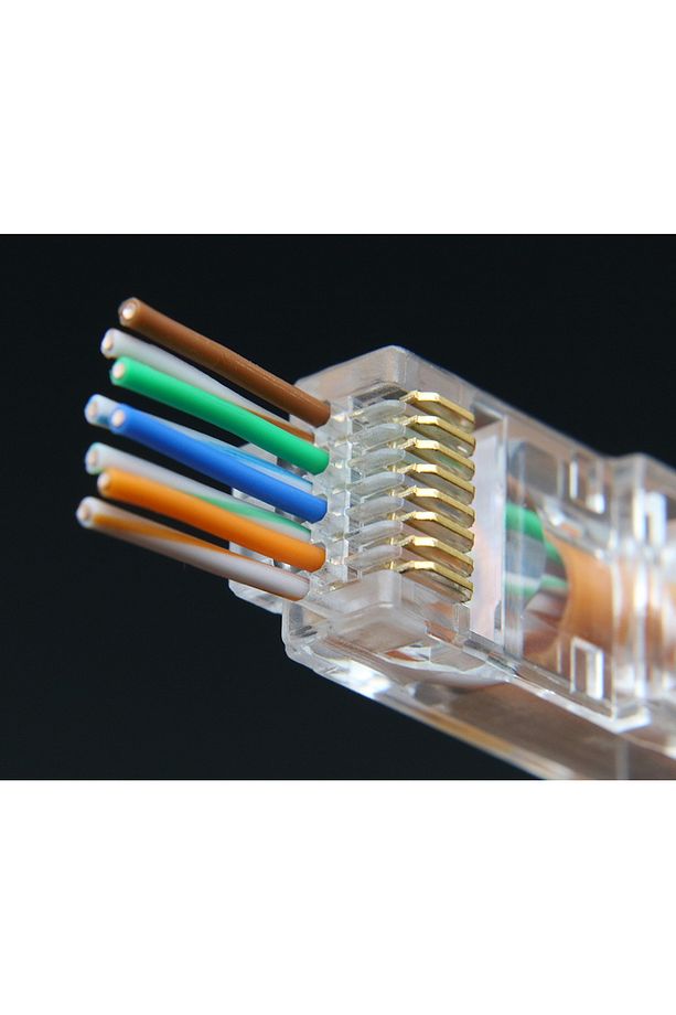 10 ADET - Yeni Nesil Jak Cat7/cat6 Rj45 Konnektör 10 Lu Paket Cat6 Ez Plug - 1