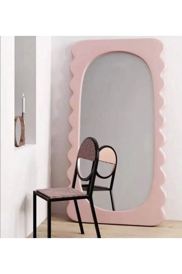 90 cm Dalga Desenli Dekoratif Duvar Boy Aynası - 2