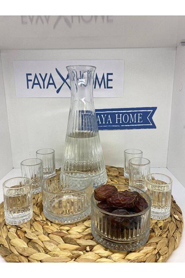 Pasabahce Elysia Crystal 6 Personality Glass Zamzam Set 9 Piece