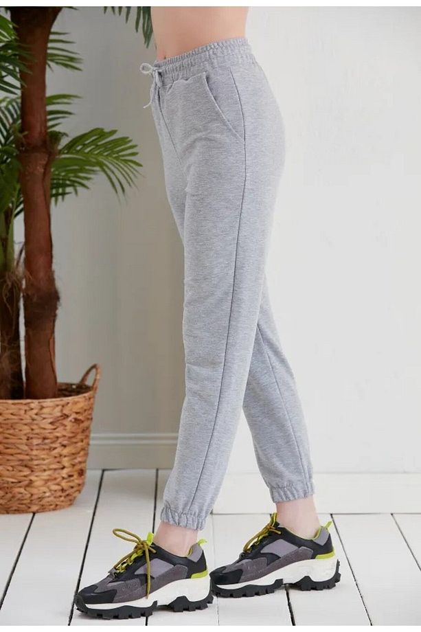 Jogger Lastik Paça Eşofman Alt Unisex Yüksek Bel - 1