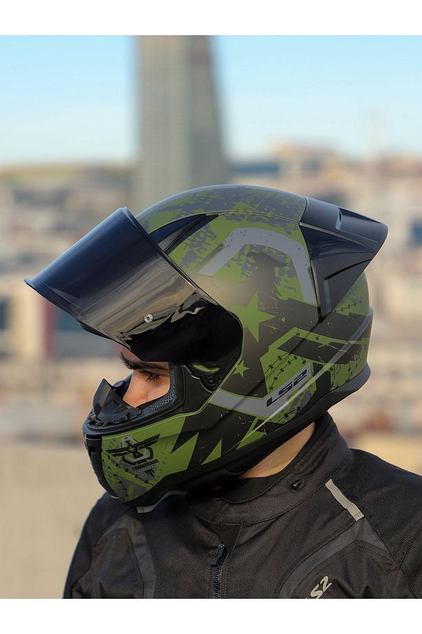 RAPID 2 RACE THUNDER BIRDS MAT YEŞİL-SİYAH-GRİ KASK - 5