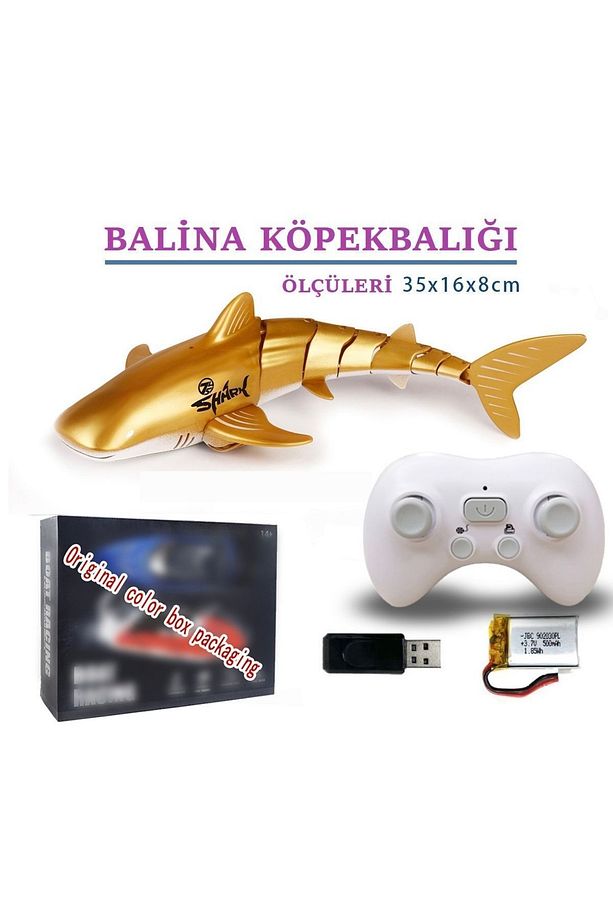 Usb Şarj Edilebilir Kumandalı Çift Motorlu Suda Yüzebilen Mini Köpek Balığı Oyuncak - 1