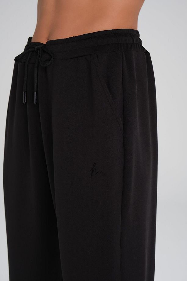 Active Yumuşak Dokulu Lastikli Paça Jogger Siyah Spor Pantolonu Eşofman Altı ACT-5 - 3