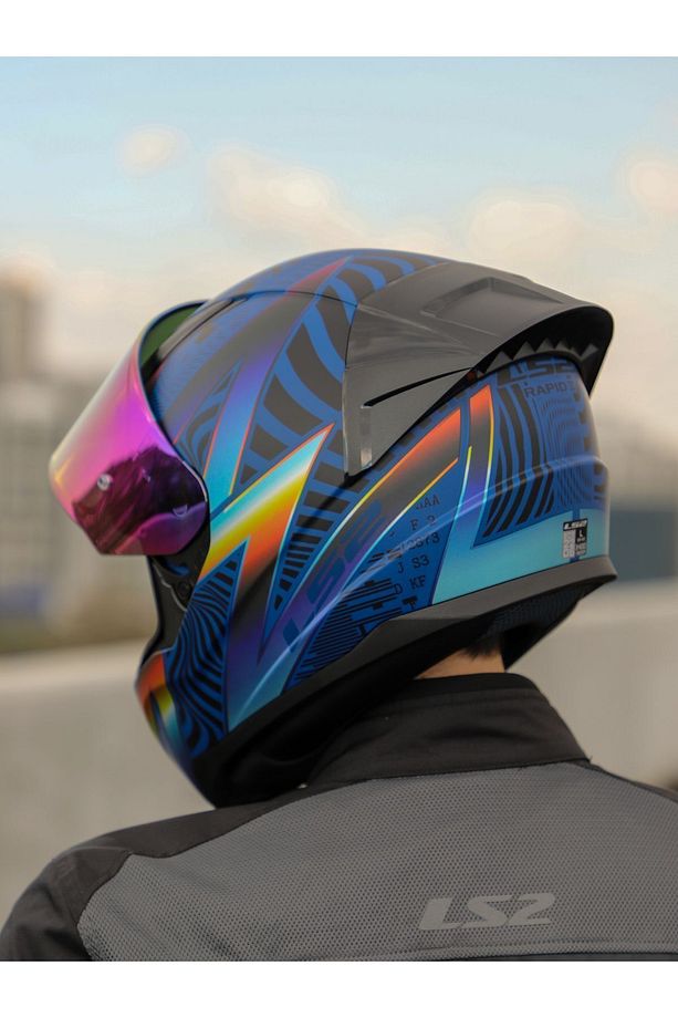 RAPID 2 RACE OPTIK MAT MAVİ-MOR KASK - 7