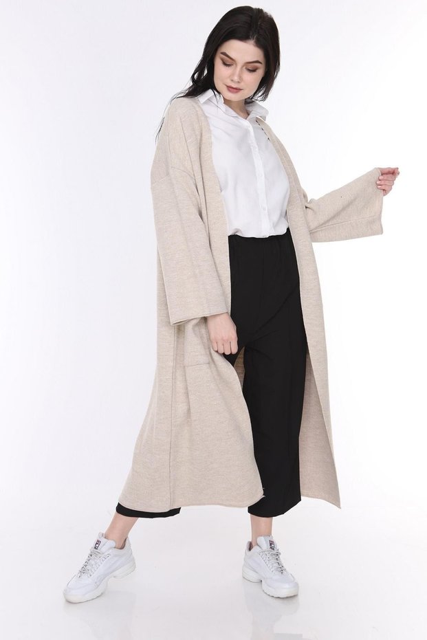 Women's Stone Winter Kimono Sleeve Pocket V-Neck Cardigan 4100