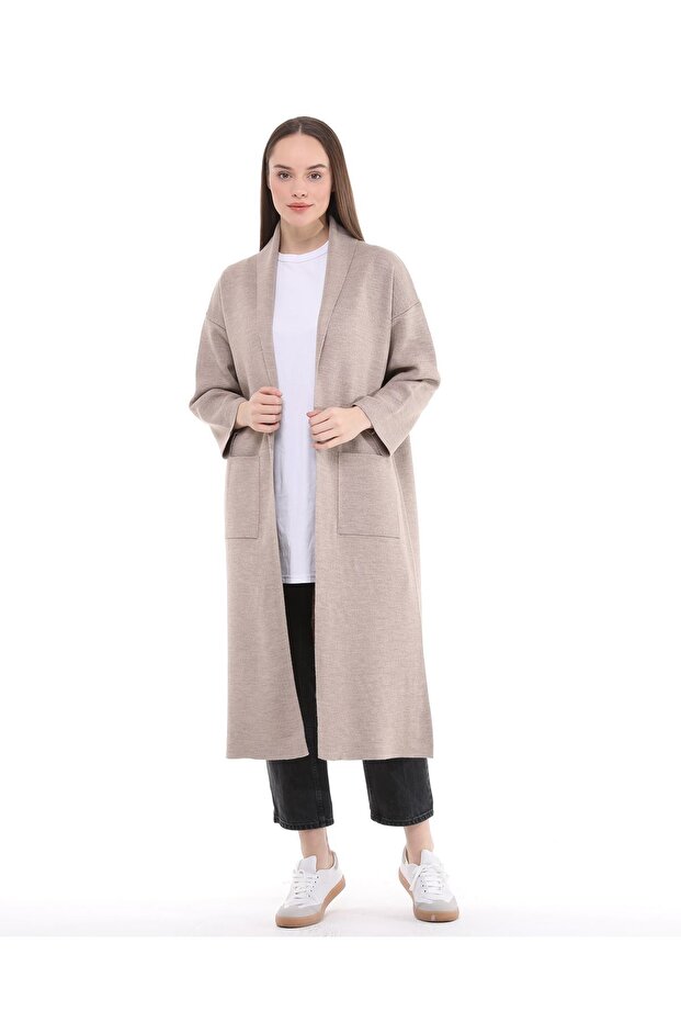 Women's Shawl Collar Belted Knitwear Pocket Cardigan