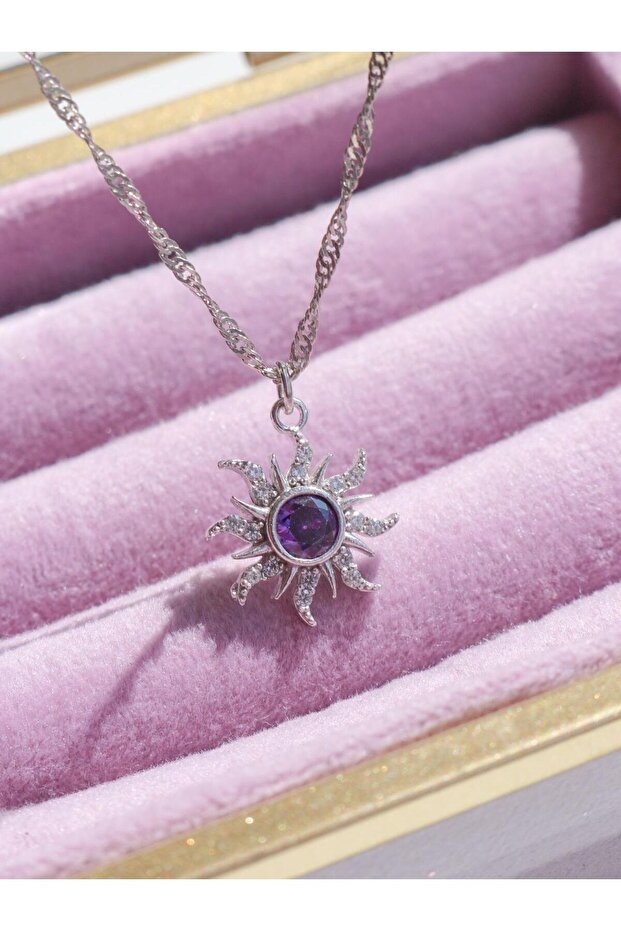 Rapunzel Minimal Purple Sun Kolye - 2