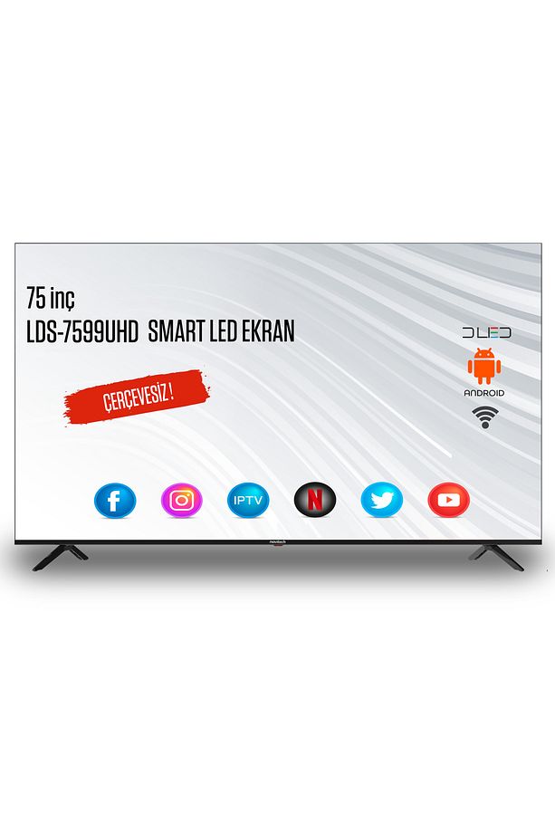 LDS-7599UHD, 75”Framless Android Smart, 4K LED EkranbUyumlu - 1