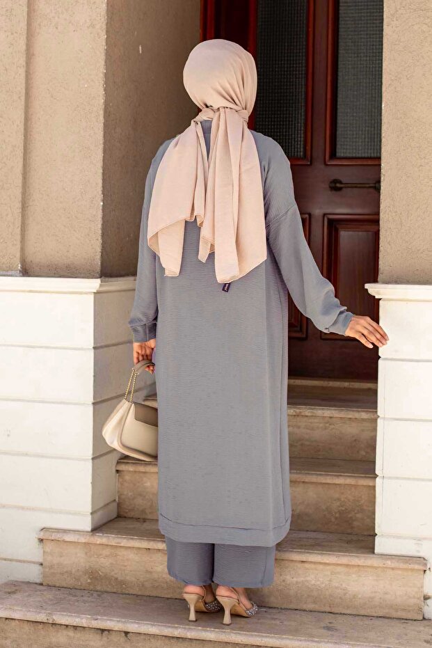 مجموعة مزدوجة بأزرار طويلة - 4