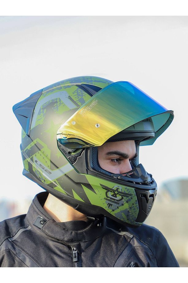 RAPID 2 RACE THUNDER BIRDS MAT YEŞİL-SİYAH-GRİ KASK - 8