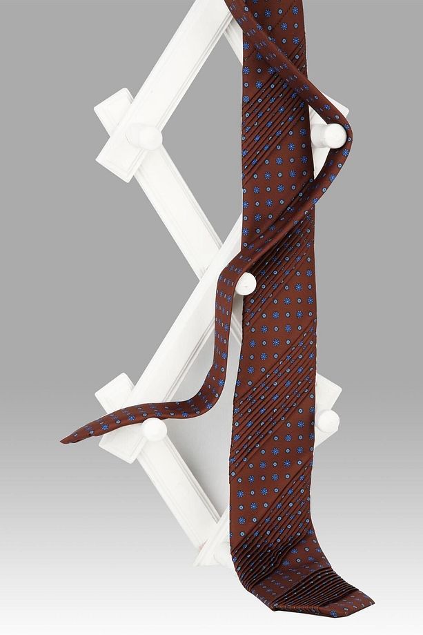 Jussieu Style Kahve Motif Desen Italyan Piliseli Kravat Crk59 - 1