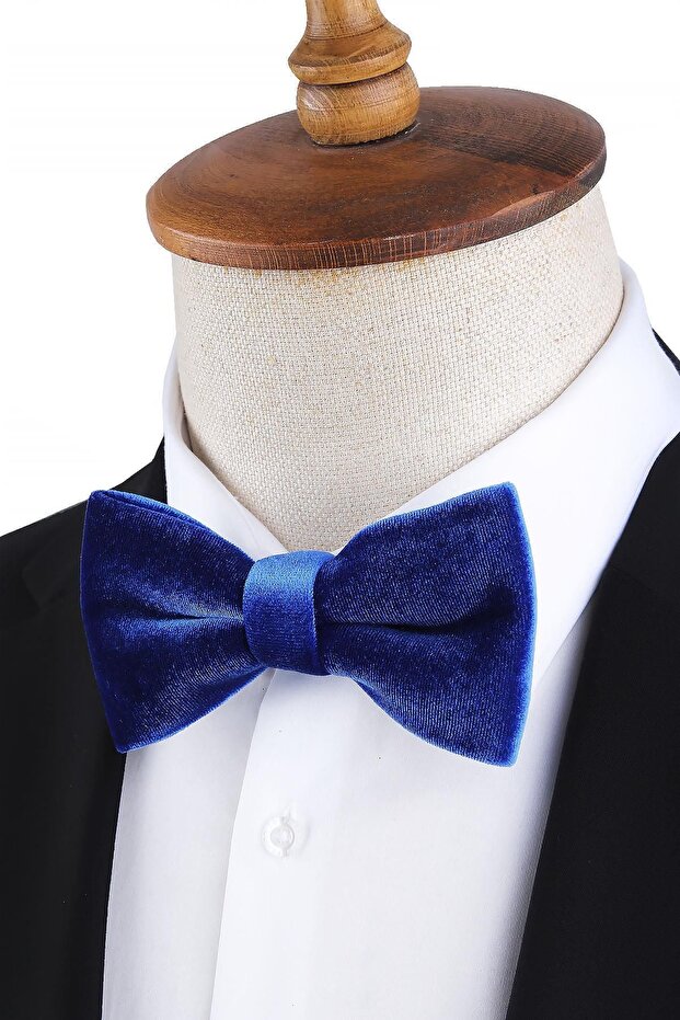 Cobalt Blue Velvet Bow Tie P1688