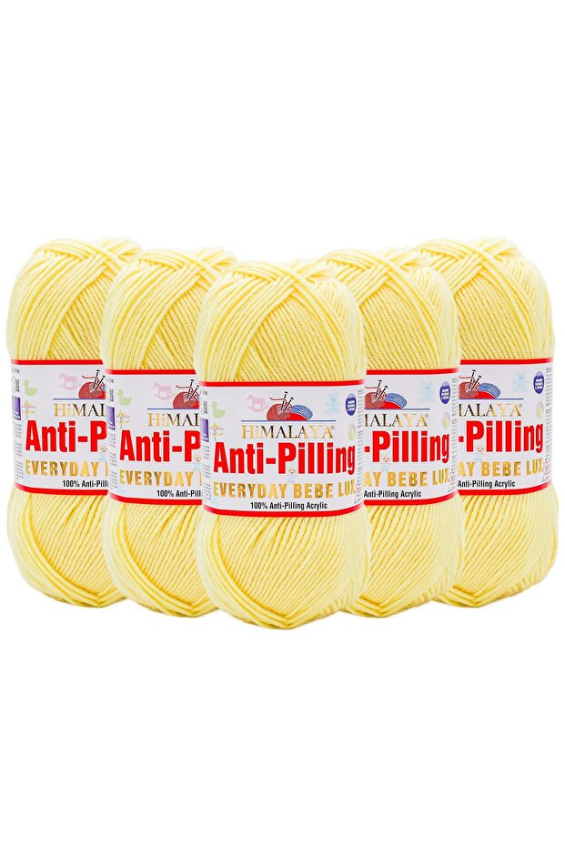 5 Packs Himalaya Everyday Bebe Lux Anti-Pilling Hand Knitting Yarn - 70425 Light Yellow