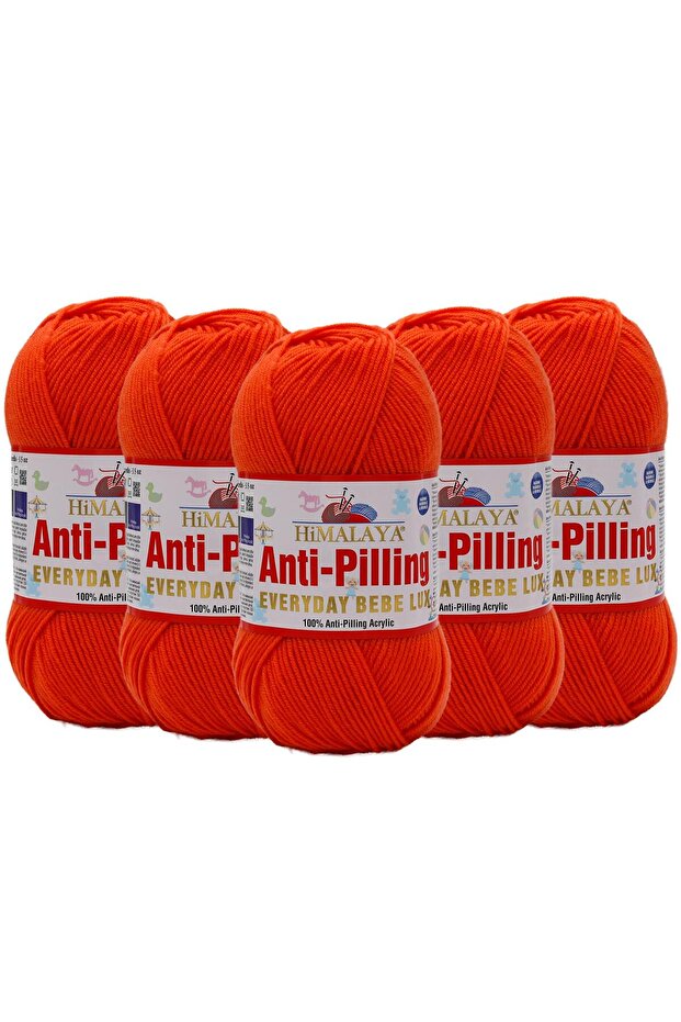 5 Pieces Himalaya Everyday Bebe Lux Anti-Pilling Hand Knitting Yarn - 70427 Orange