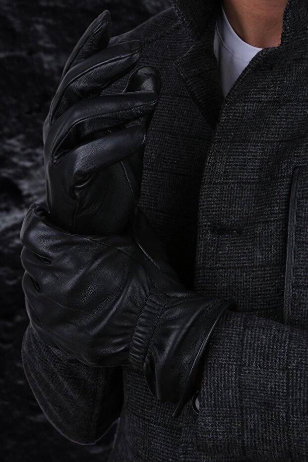 Siyah Erkek Deri Eldiven El16 - 2