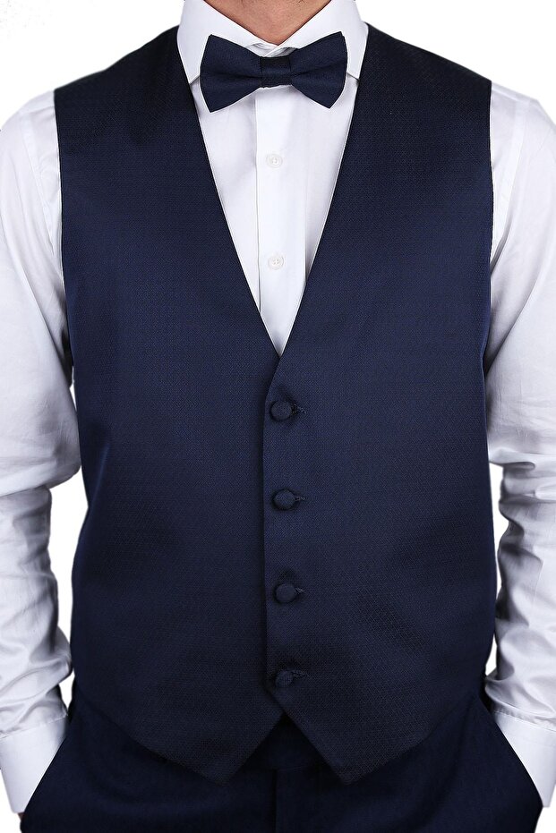 Navy Blue Color Groom Vest Ylk07