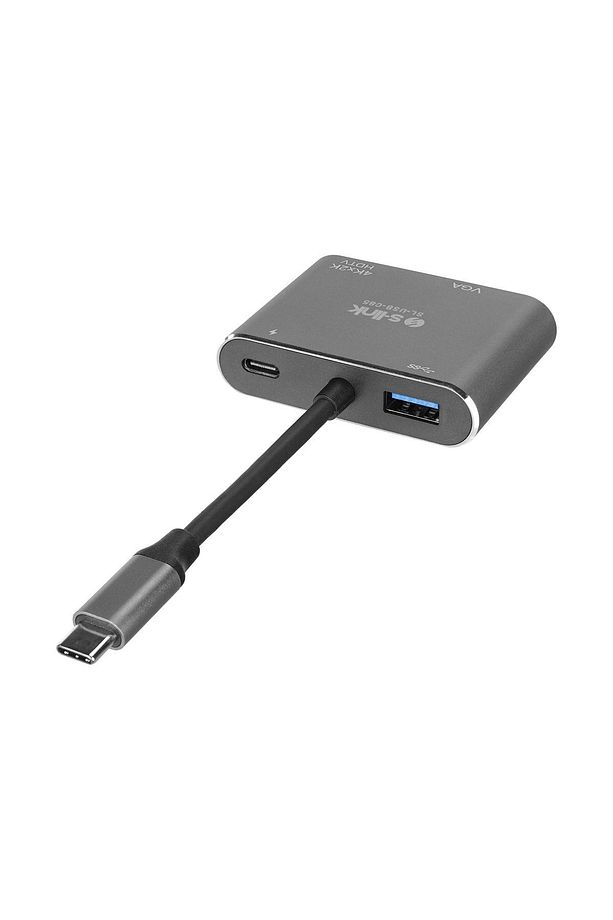 S-link SL-USB-C85 4 in 1 Type C to, PD+HDMI+VGA+USB3.0 Çevirici Çoğaltıcı Hub Adaptör - 4