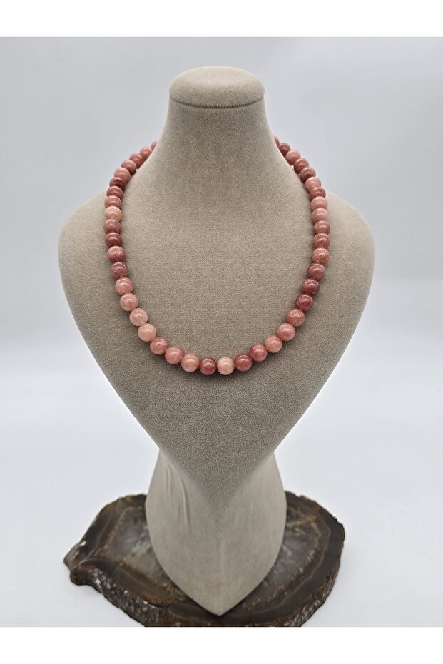 Sunstone Real Natural Stone Quality Necklace 8 mm (40 cm + 5 Extensions)