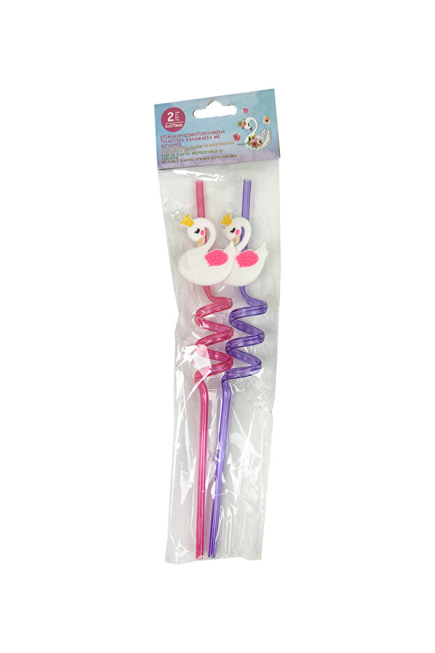 Pink Purple 2 Pack Children's Straws
