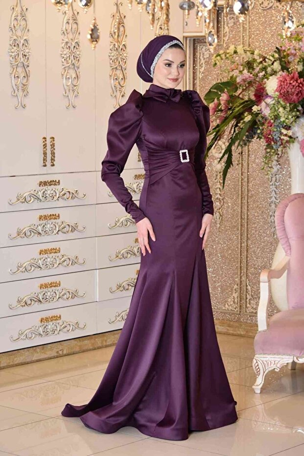 Deva mürdüm abiye elbise - 3