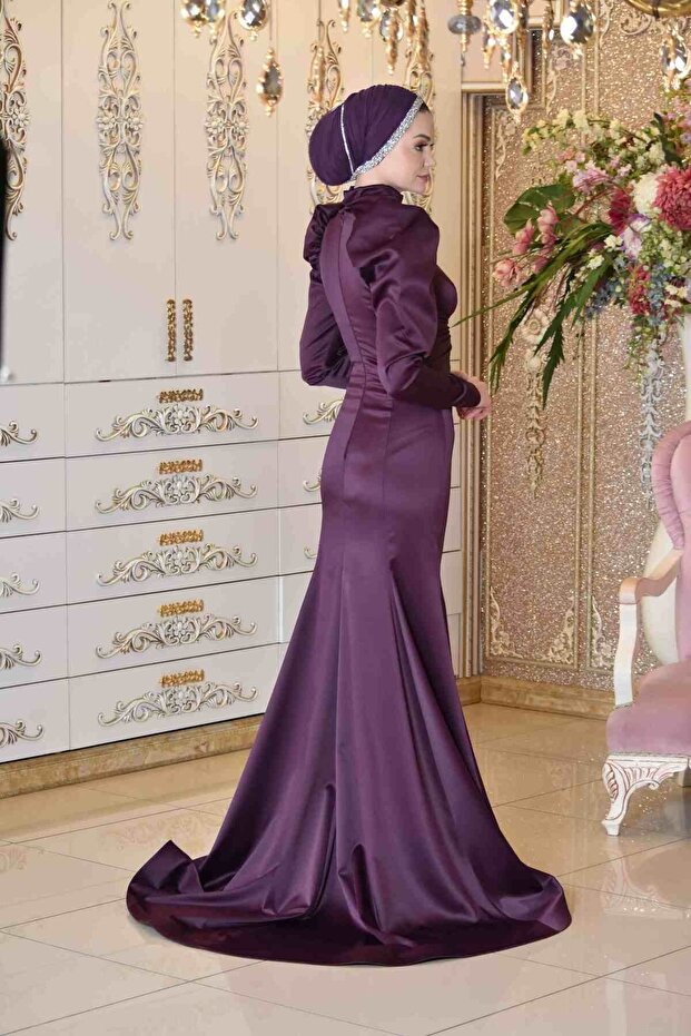 Deva mürdüm abiye elbise - 4