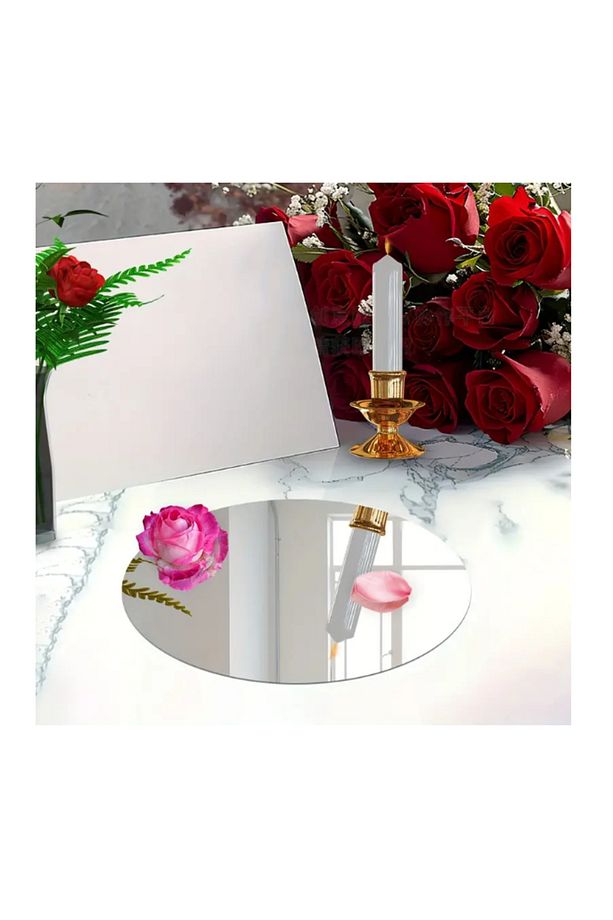 3D Yuvarlak Akrilik Ayna Yatak Odası, Oturma Odası, Ofis, Mutfak & Banyo Dekoru 5 ADET 20X20 CM - 3