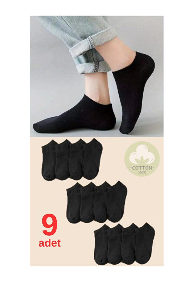 Unisex Booties Socks 9 Pack Anti-Sweat Extra Comfortable