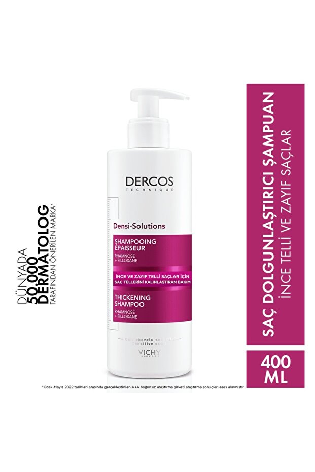 Dercos Densi-Solution 400 Ml - Shampoo for Thin and Weak Hair