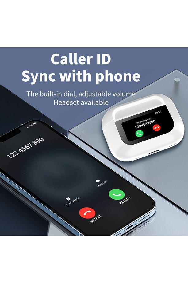 Yeni  Anc+Enc Dokunmatik Ekranlı Bluetooth Kulaklık İos Android Tüm Telefonlara Uyumlu Kulaklık - 7